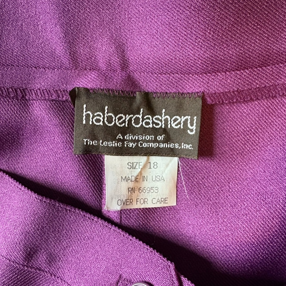 Vintage Haberdashery Plum Color Trousers, NWT. Sz 18 - Picture 3 of 10